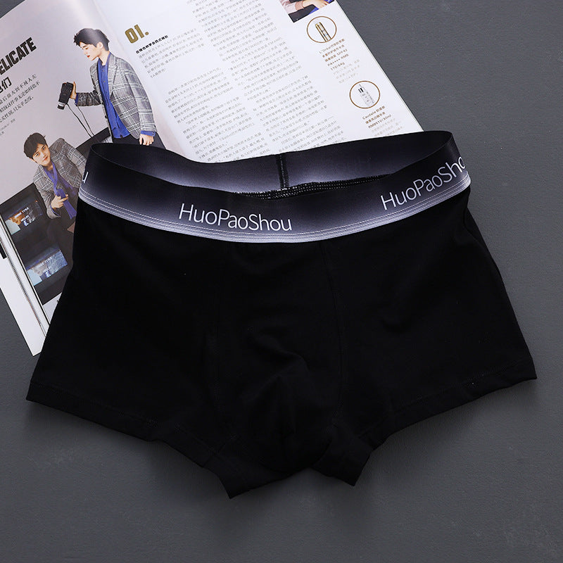 Solid Color Men's Boxer Men Panties Cotton Underpants Boxers Image