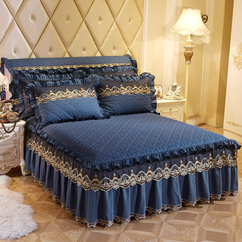 Quilted Lace Bed Skirt Thickened Plus Cotton Bedspread Single Piece Simmons Bed Cover Bed Circumference 1.8m Bed Image