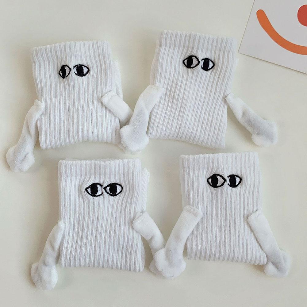 Magnetic Suction Hand In Hand Couple Socks Cartoon Lovely Breathable Comfortable Socks For Women Holding Hands Sock Image