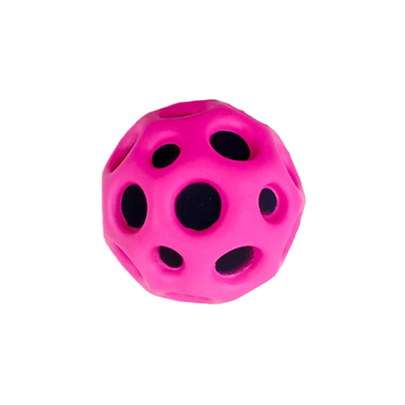 Hole Ball Soft Bouncy Ball Anti-fall Moon Shape Porous Bouncy Ball Kids Indoor Outdoor Toy Ergonomic Design Image