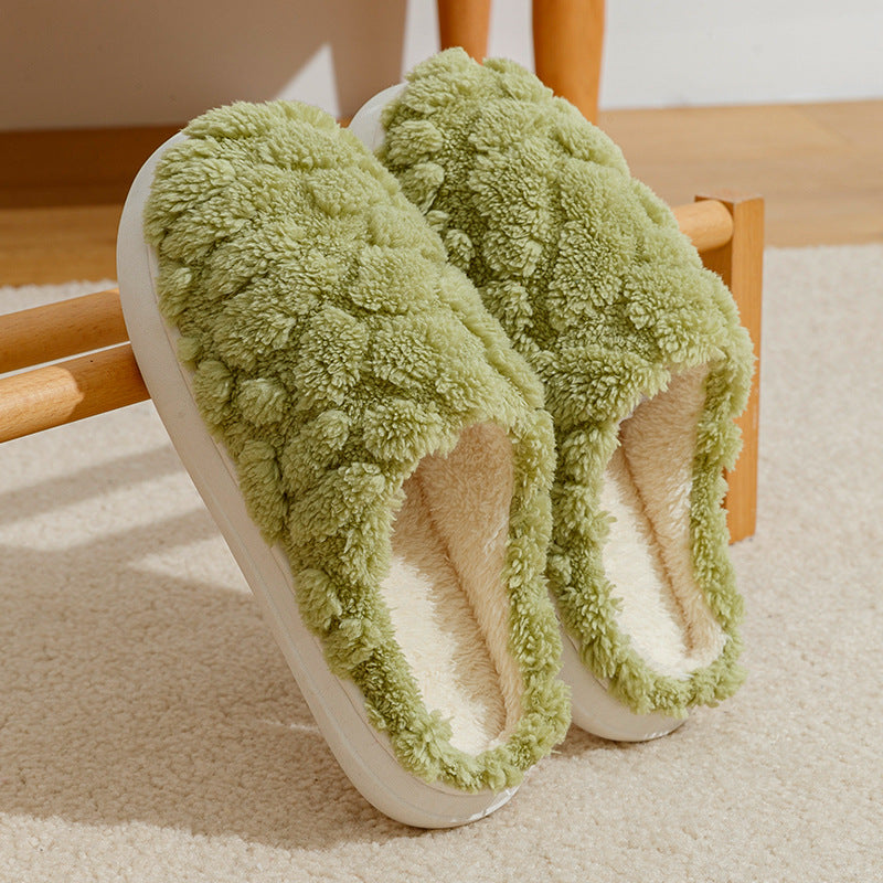 Soft Plush Slippers Women Men Cozy Fluffy Fleece House Shoes Winter Warm Slip On Floor Bedroom Slippers Image