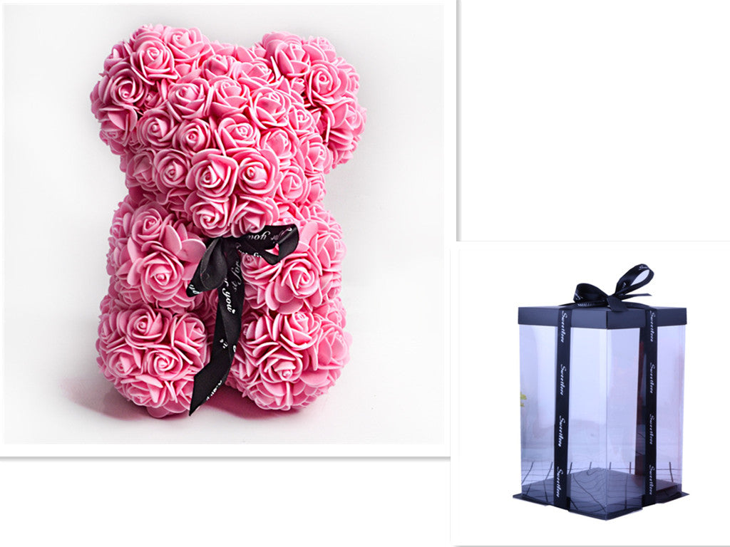 Valentine's Day Gift Rose Bear Eternal Flower Rose Teddy Bear PE Foam Bear 25cm Valentines Day Image