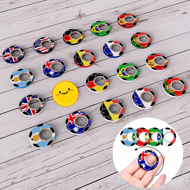 Creative Football World Cup Fidget Spinner Toy Keychain Hand Spinner Anti-Anxiety Toy Relieves Stress Finger Spinner Keychain Bottle Opener Kids Toy Image