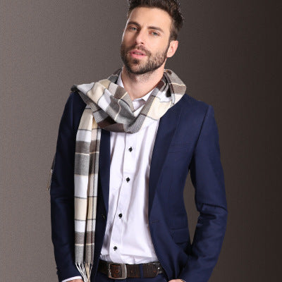 New Europe Fashion Shawl Scarves Men Winter Warm Tartan Image