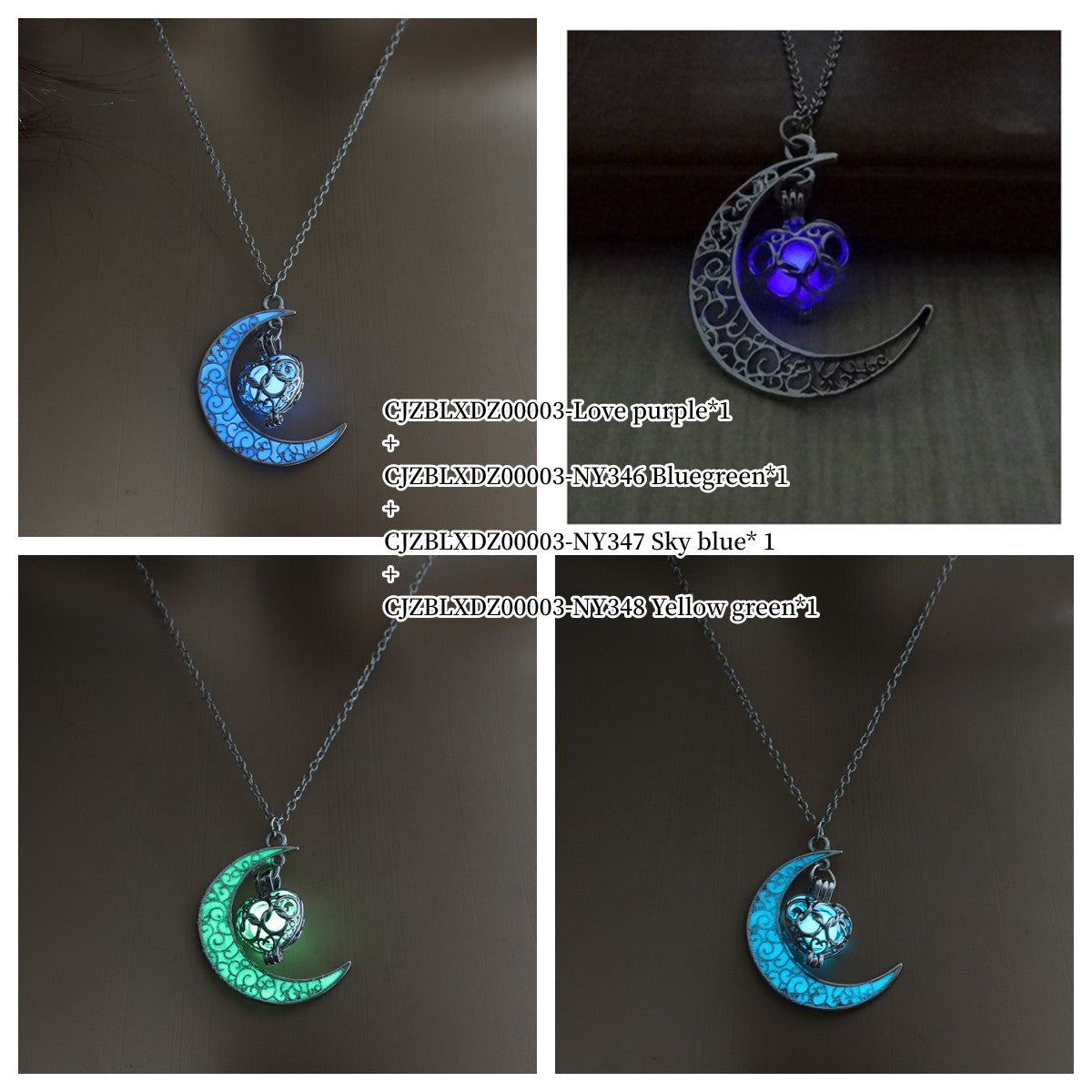 Glowing Pendant Necklaces Silver Plated Chain Necklaces Image