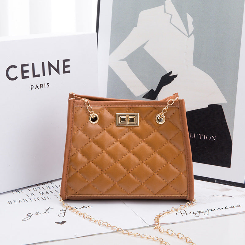 Mini Chain Shoulder Bags Rhombus Sewing Small Square Bags For Women Image