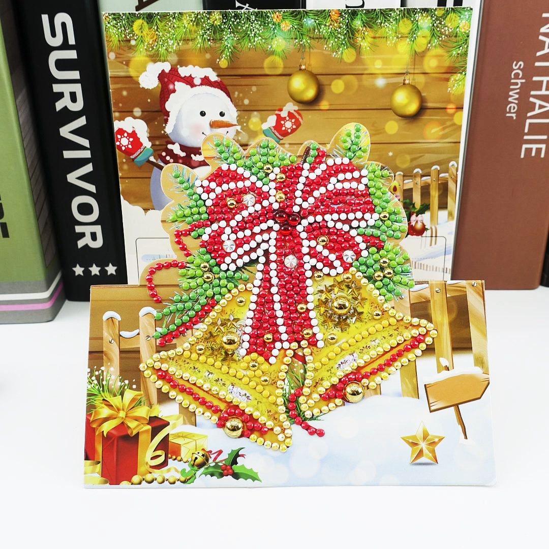 Christmas DIY Diamond Painting Greeting Cards 5D Cartoon Birthday Postcards Kids Festival Embroidery Greet Cards Gifts Image