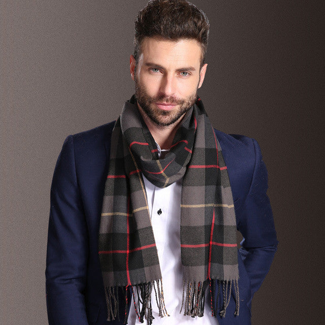 New Europe Fashion Shawl Scarves Men Winter Warm Tartan Image