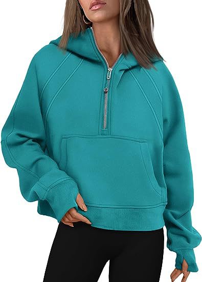 Zipper Hoodies Sweatshirts With Pocket Loose Sport Tops Long Sleeve Pullover Sweaters Winter Fall Outfits Women Clothing Image