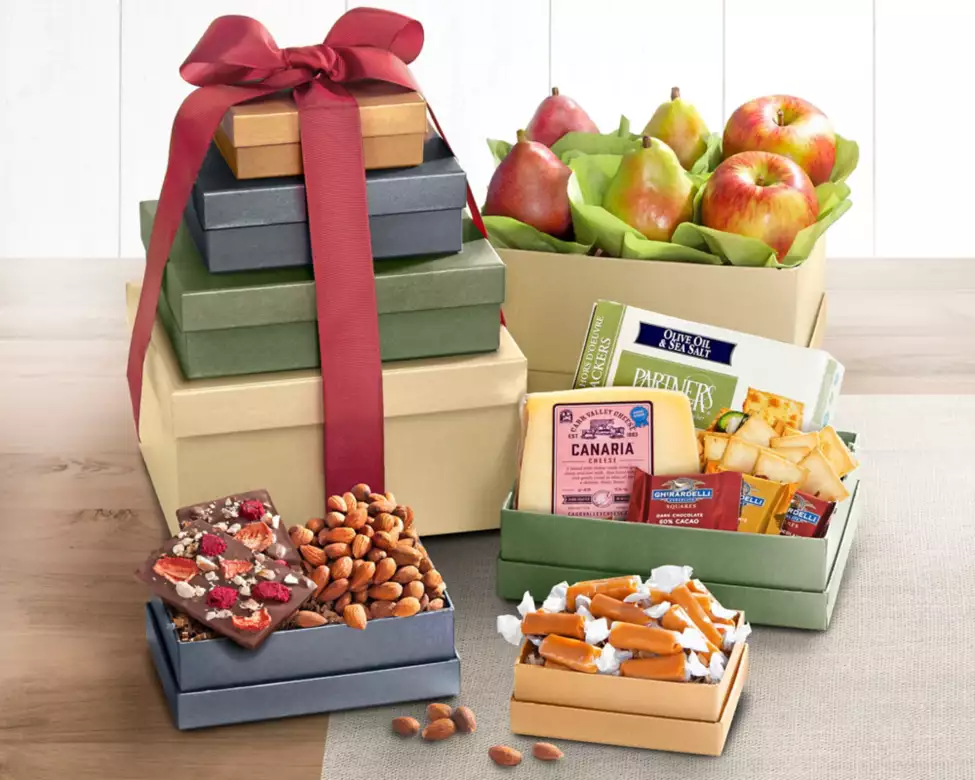 Gourmet Fruit, Cheese and Gift Tower